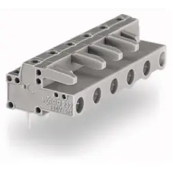 Socket header, 3 pole, pitch 7.5 mm, angled, gray, 232-833