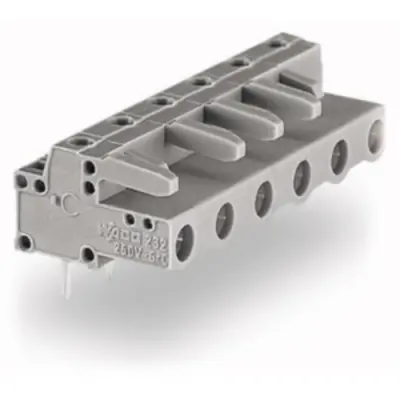 Socket header, 3 pole, pitch 7.5 mm, angled, gray, 232-833 - 1