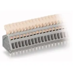 PCB terminal, 10 pole, pitch 2.5 mm, AWG 28-20, 6 A, cage clamp, gray, 233-210