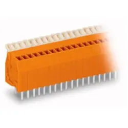 PCB terminal, 5 pole, pitch 2.54 mm, AWG 28-20, 6 A, cage clamp, orange, 234-505