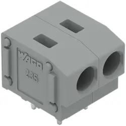 PCB terminal, 2 pole, pitch 5 mm, AWG 20-14, 24 A, push-in, gray, 235-402