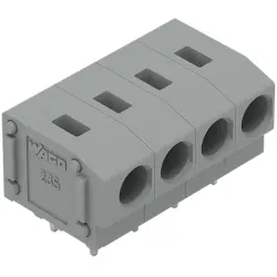 PCB terminal, 4 pole, pitch 5 mm, AWG 20-14, 24 A, push-in, gray, 235-404