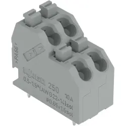 PCB terminal, 4 pole, pitch 5 mm, AWG 20-14, 10 A, push-in cage clamp, gray, 250-702