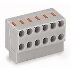 PCB terminal, 5 pole, pitch 3.5 mm, AWG 26-20, 2 A, push-in, gray, 252-155