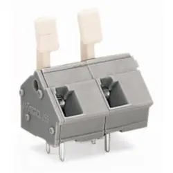 PCB terminal, 2 pole, pitch 10 mm, AWG 28-12, 16 A, cage clamp, light gray, 256-602/333-009/999-950