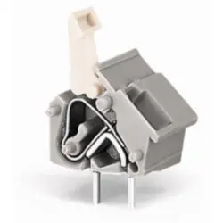 PCB terminal, 1 pole, pitch 10 mm, AWG 28-12, 16 A, cage clamp, light gray, 256-763/332-000/999-950
