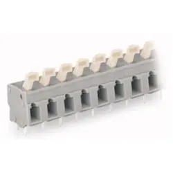 PCB terminal, 2 pole, pitch 7.5 mm, AWG 28-12, 24 A, cage clamp, gray, 257-502