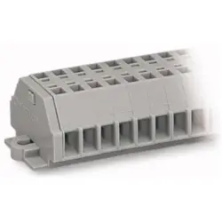 2-wire terminal strip, spring-clamp connection, 0.08-1.5 mm², 3 pole, 18 A, 6 kV, gray, 260-103