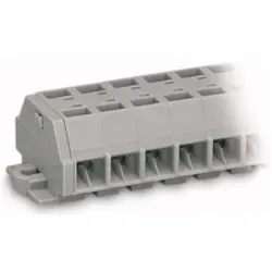 4-wire terminal strip, spring-clamp connection, 0.08-1.5 mm², 8 pole, 18 A, 6 kV, gray, 260-208