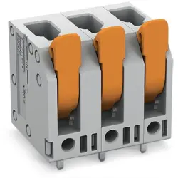 PCB terminal, 2 pole, pitch 7.5 mm, AWG 24-12, 32 A, push-in cage clamp, gray, 2604-3302