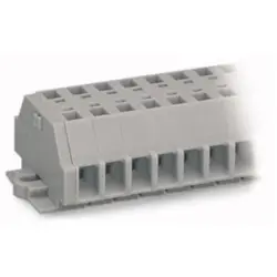 2-wire terminal strip, spring-clamp connection, 0.08-2.5 mm², 5 pole, 24 A, 6 kV, gray, 261-105