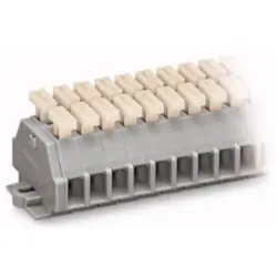 2-wire terminal strip, spring-clamp connection, 0.08-2.5 mm², 6 pole, 24 A, 6 kV, gray, 261-106/341-000