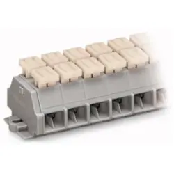 4-wire terminal strip, spring-clamp connection, 0.08-2.5 mm², 3 pole, 24 A, 6 kV, gray, 261-203/342-000