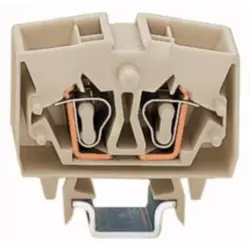4 wire mini through terminal, spring-clamp connection, 0.5-2.5 mm², 1 pole, 23 A, light gray, 264-220