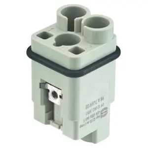 Pin contact insert, 3A, 2 pole, unequipped, crimp connection, with PE contact, 09120023051 - 1