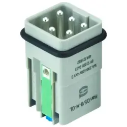 Pin contact insert, 3A, 5 pole, equipped, spring connection, with PE contact, 09120052634