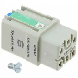 Socket contact insert, 3A, 5 pole, equipped, spring connection, with PE contact, 09120052733