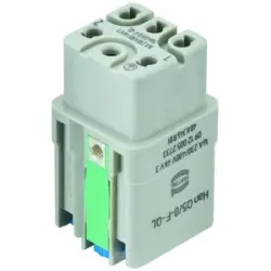 Socket contact insert, 3A, 5 pole, equipped, spring connection, with PE contact, 09120052734
