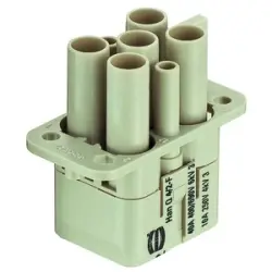 Socket contact insert, Compact, 6 pole, unequipped, crimp connection, with PE contact, 09120063141