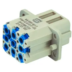Socket contact insert, Compact, 8 pole, equipped, spring connection, with PE contact, 09120082733