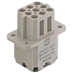 Socket contact insert, Compact, 8 pole, equipped, spring connection, with PE contact, 09120082734
