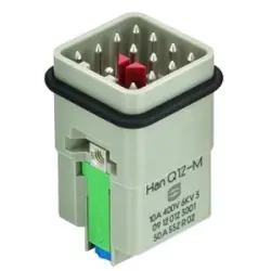 Pin contact insert, 3A, 12 pole, unequipped, crimp connection, with PE contact, 09120123001