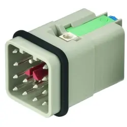 Pin contact insert, 3A, 12 pole, unequipped, crimp connection, with PE contact, 09120123004
