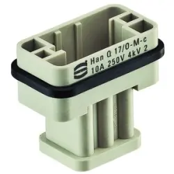 Pin contact insert, Compact, 17 pole, unequipped, crimp connection, with PE contact, 09120173001