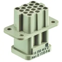 Socket contact insert, Compact, 17 pole, unequipped, crimp connection, with PE contact, 09120173101
