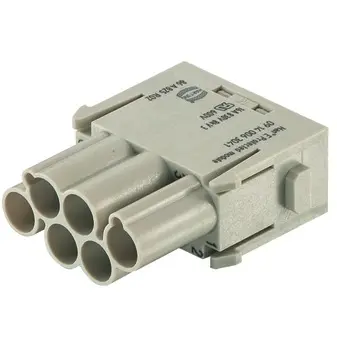 Pin contact insert, 6 pole, unequipped, crimp connection, 09140063041 - 1