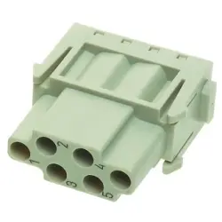 Socket contact insert, 6 pole, unequipped, crimp connection, 09140063101