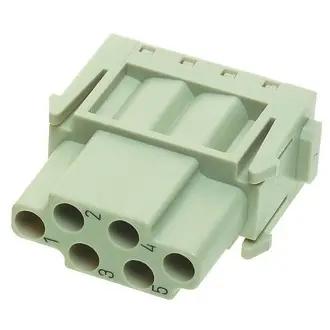 Socket contact insert, 6 pole, unequipped, crimp connection, 09140063101 - 1