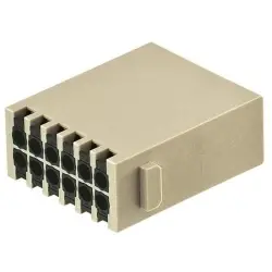 Pin contact insert, DD, 12 pole, equipped, spring connection, 09140122634