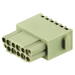 Socket contact insert, DD, 12 pole, equipped, spring connection, 09140122732