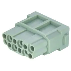 Socket contact insert, DD, 12 pole, unequipped, crimp connection, 09140123102