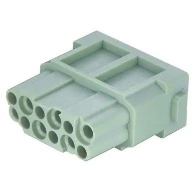 Socket contact insert, DD, 12 pole, unequipped, crimp connection, 09140123102 - 1