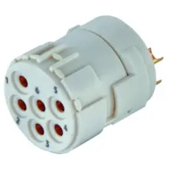 Socket contact insert, 6 pole, solder cup, straight, 09151062702