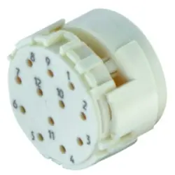 Plug insert, 12 pole, crimp connection, straight for circular connector M23, 09151123001
