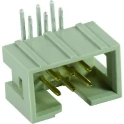 Pin header, 20 pole, pitch 2.54 mm, angled, gray, 09185206321