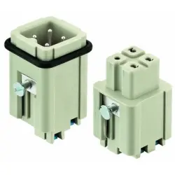 Socket contact insert, 3A, 3 pole, equipped, spring connection, with PE contact, 09200032733