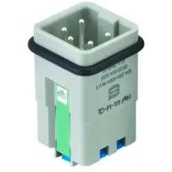 Pin contact insert, 3A, 4 pole, equipped, spring connection, with PE contact, 09200042633