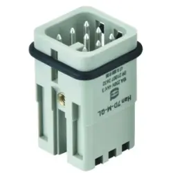 Pin contact insert, 3A, 7 pole, equipped, spring connection, with PE contact, 09210072632