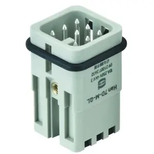 Pin contact insert, 3A, 7 pole, equipped, spring connection, with PE contact, 09210072632 - 1