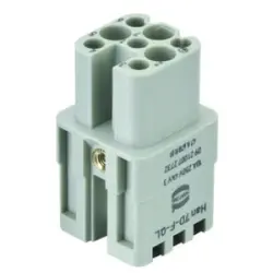 Socket contact insert, 3A, 7 pole, equipped, spring connection, with PE contact, 09210072732