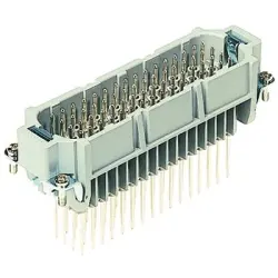 Pin contact insert, 24B, 64 pole, equipped, wire-wrap connection, with PE contact, 09210642601