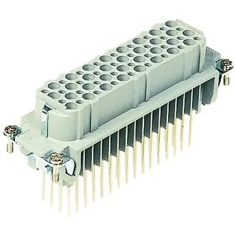 Socket contact insert, 24B, 64 pole, equipped, wire-wrap connection, with PE contact, 09210642701 - 1