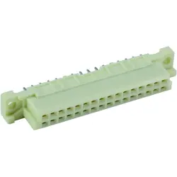 Female connector, type 2B, 32 pole, a-b, pitch 2.54 mm, solder pin, straight, gold-plated, 09222326841