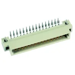 Male connector, type 2B, 32 pole, a-b, pitch 2.54 mm, solder pin, angled, gold-plated, 09223326921