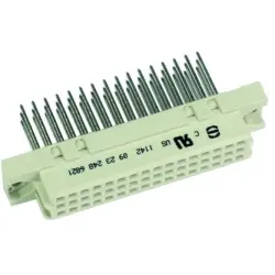 Female connector, type 2C, 48 pole, a-b-c, pitch 2.54 mm, wire-wrap, straight, 09232486821