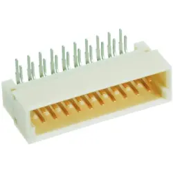 Male connector, type 3B, 20 pole, a-b, pitch 2.54 mm, solder pin, angled, 09241206579
